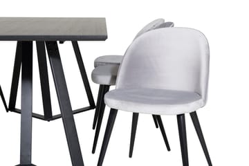 Rektangulär matgrupp Venture Home Svart - Møbler - Bord - Spisegruppe