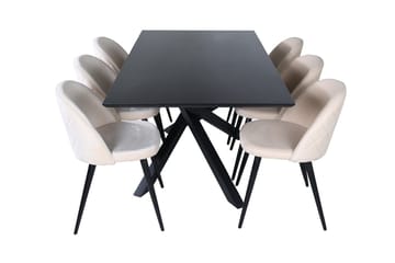 Rektangulär matgrupp Venture Home Svart - Møbler - Bord - Spisegruppe