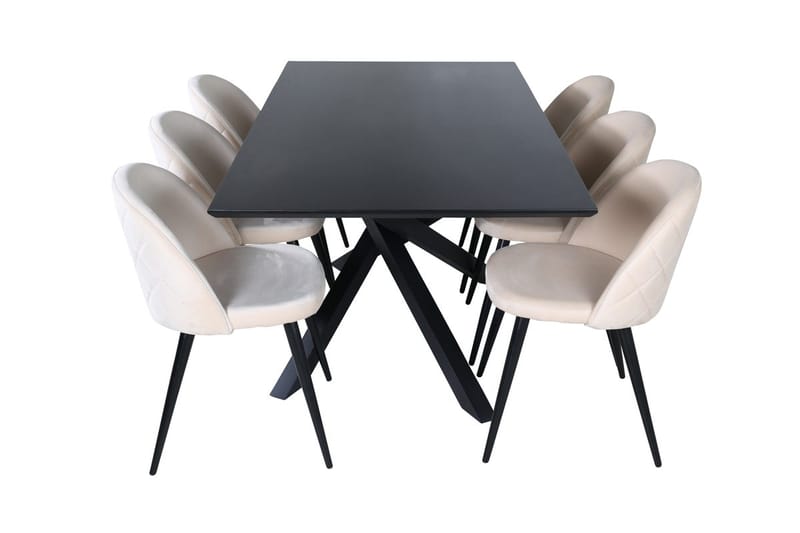 Rektangulär matgrupp Venture Home Svart - Møbler - Bord - Spisegruppe