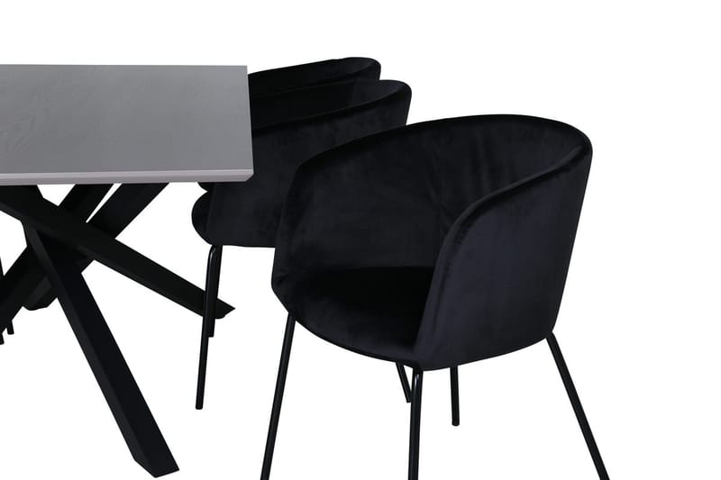 Rektangulär matgrupp Venture Home Svart - Møbler - Bord - Spisegruppe