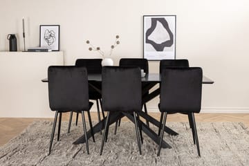 Rektangulär matgrupp Venture Home Svart - Møbler - Bord - Spisegruppe