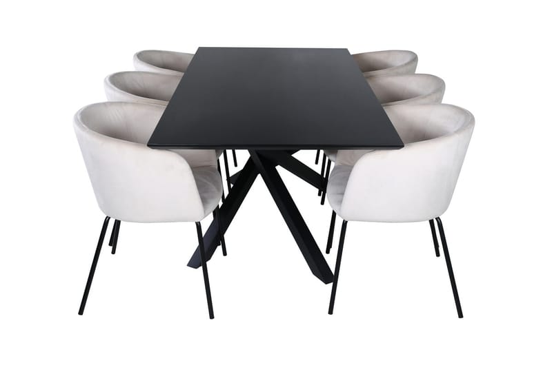 Rektangulär matgrupp Venture Home Svart - Møbler - Bord - Spisegruppe