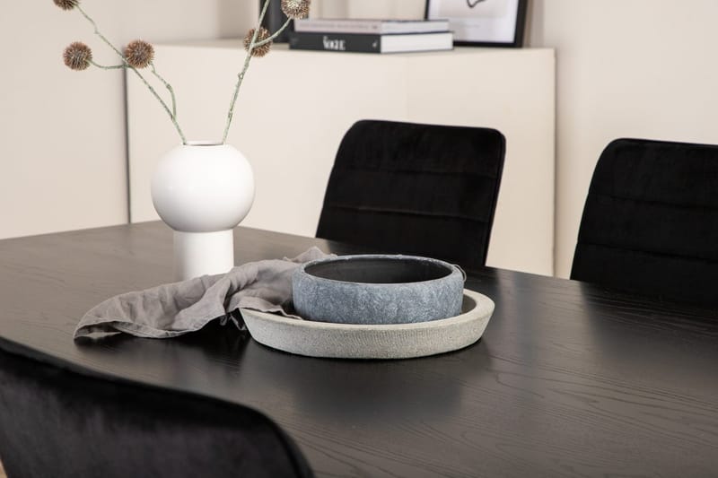 Rektangulär matgrupp Venture Home Svart - Møbler - Bord - Spisegruppe