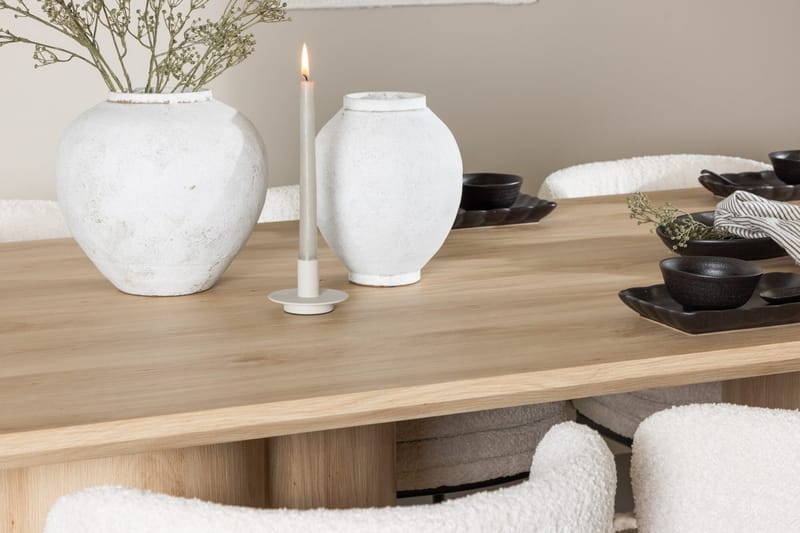 Rektangulär matgrupp Venture Home Vit Beige 6st - Møbler - Bord - Spisegruppe