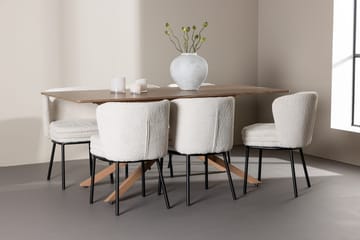 Rektangulär matgrupp Venture Home Vit Mocka 6st - Møbler - Bord - Spisegruppe