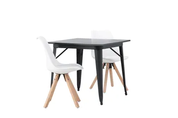Rektangulär matgrupp Venture Home Vit Svart 2st - Møbler - Bord - Spisegruppe