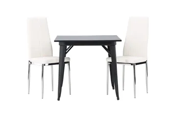 Rektangulär matgrupp Venture Home Vit Svart 2st - Møbler - Bord - Spisegruppe