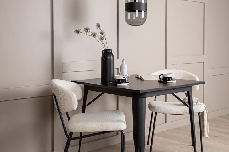 Rektangulär matgrupp Venture Home Vit Svart 2st - Møbler - Bord - Spisegruppe