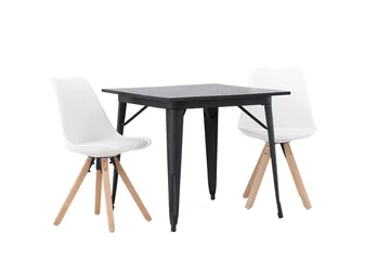 Rektangulär matgrupp Venture Home Vit Svart 2st - Møbler - Bord - Spisegruppe