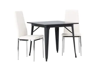 Rektangulär matgrupp Venture Home Vit Svart 2st - Møbler - Bord - Spisegruppe