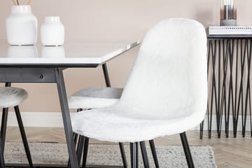 Rektangulär matgrupp Venture Home Vit Svart 4st - Møbler - Bord - Spisegruppe