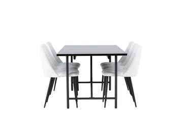 Rektangulär matgrupp Venture Home Vit Svart 6st - Møbler - Bord - Spisegruppe