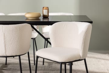 Rektangulär matgrupp Venture Home Vit Svart 6st - Møbler - Bord - Spisegruppe