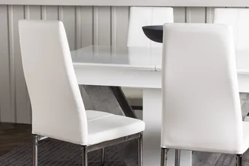 Rektangulär matgrupp Venture Home Vit Vit 4st - Møbler - Bord - Spisegruppe