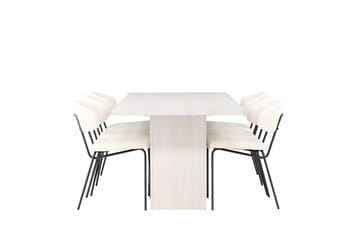 Rektangulär matgrupp Venture Home Vit Vit 6st - Møbler - Bord - Spisegruppe