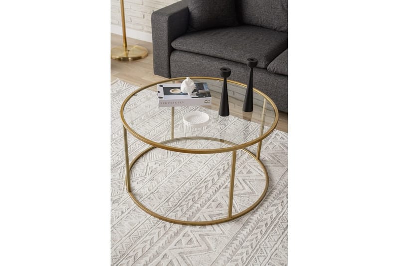 Retzow Stuebord 80 cm - Gull/Gjennomsiktig - Møbler - Bord - Sofabord & salongbord