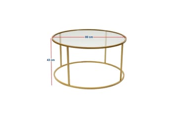 Retzow Stuebord 80 cm - Gull/Gjennomsiktig - Møbler - Bord - Sofabord & salongbord