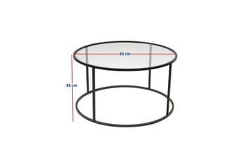Retzow Stuebord 80 cm - Sort - Møbler - Bord - Sofabord & salongbord