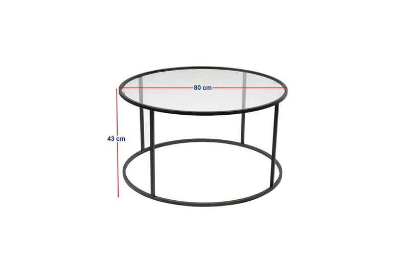 Retzow Stuebord 80 cm - Sort - Møbler - Bord - Sofabord & salongbord