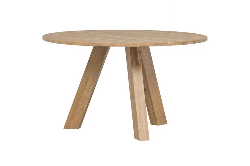 Rhonda Rundt Spisebord 129 cm med Eketopp, Beige