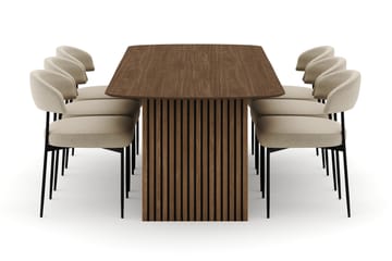 Richeto Ovalt Spisebord 240 cm med 6 Sawako Stoler - Eik - Møbler - Bord - Spisegruppe