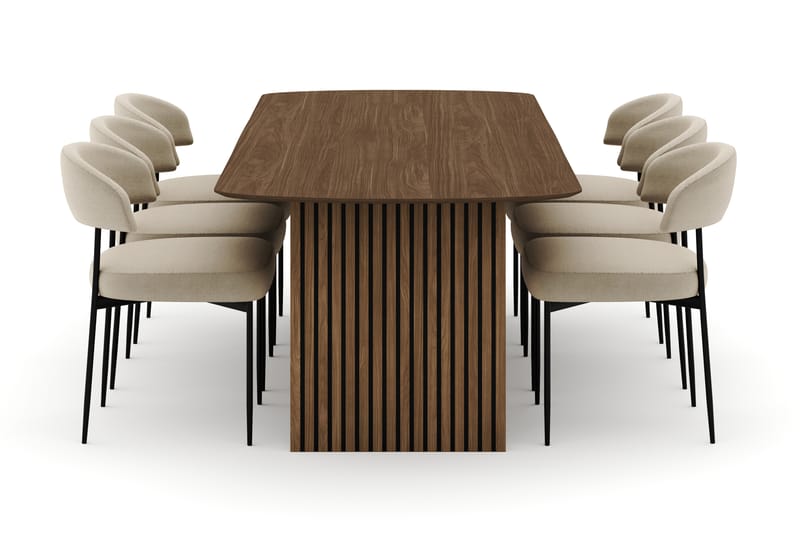 Richeto Ovalt Spisebord 240 cm med 6 Sawako Stoler - Eik - Møbler - Bord - Spisegruppe