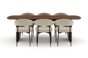 Richeto Ovalt Spisebord 240 cm med 6 Sawako Stoler - Eik - Møbler - Bord - Spisegruppe