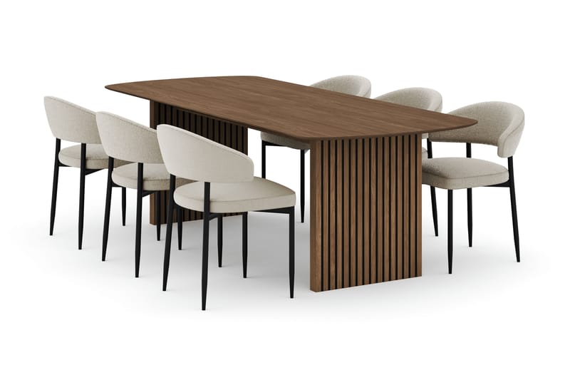 Richeto Ovalt Spisebord 240 cm med 6 Sawako Stoler - Eik - Møbler - Bord - Spisegruppe