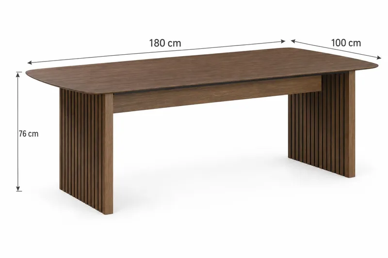 Richeto Ribbet Spisebord 180x100 cm med Tre- og Røkt Eik-utseende - Mørkebrun - Møbler - Bord - Spisebord & kjøkkenbord
