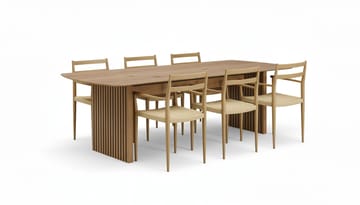 Richeto spisebord 180 cm med 6 stk. Jamna karmstoler - Brun - Møbler - Bord - Spisegruppe