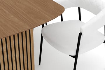 Richeto Spisebord 180 cm med 6 Velma Spisestoler - Naturlig finish / Hvit Bouclé - Møbler - Bord - Spisegruppe
