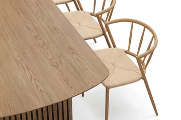 Richeto Spisebord 180 cm med 6 Winston Spisestoler - Naturlig finish / Beige / Metallben Eik - Møbler - Bord - Spisegruppe
