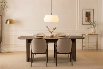 Richeto Spisebord 180 cm Røkt Eik med 4 Reciclar Spisestoler - Røkt eik/Greige - Møbler - Bord - Spisegruppe