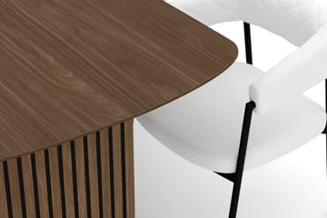 Richeto Spisebord 210 cm med 6 Velma Spisestoler - Røkt eik / Hvit Bouclé - Møbler - Bord - Spisegruppe