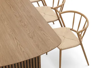 Richeto Spisebord 210 cm med 6 Winston Spisestoler - Naturlig finish / Beige / Metallben Eik - Møbler - Bord - Spisegruppe