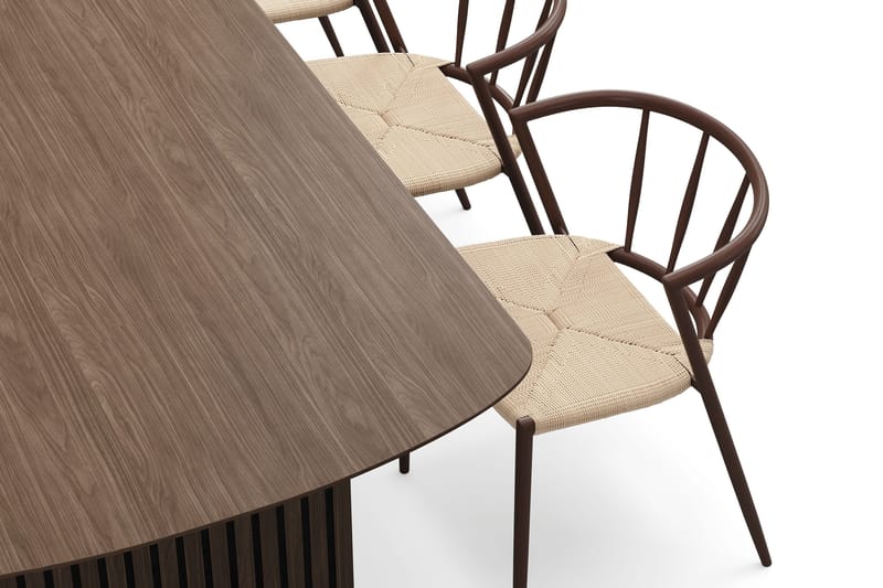 Richeto Spisebord 210 cm med 6 Winston Spisestoler - Røkt eik / Beige / Metallben Røkt eik - Møbler - Bord - Spisegruppe