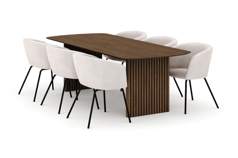 Richeto Spisebord 240 cm med 6 Berit Stoler - Eik - Møbler - Bord - Spisegruppe