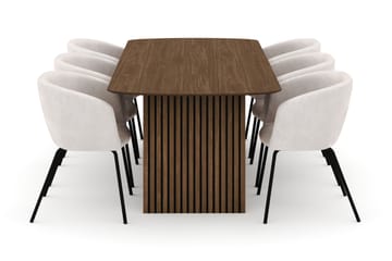 Richeto Spisebord 240 cm med 6 Berit Stoler - Eik - Møbler - Bord - Spisegruppe