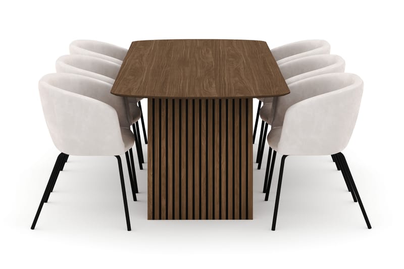 Richeto Spisebord 240 cm med 6 Berit Stoler - Eik - Møbler - Bord - Spisegruppe