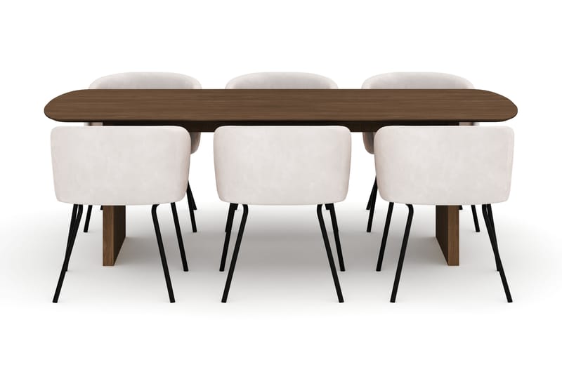 Richeto Spisebord 240 cm med 6 Berit Stoler - Natur - Møbler - Bord - Spisegruppe