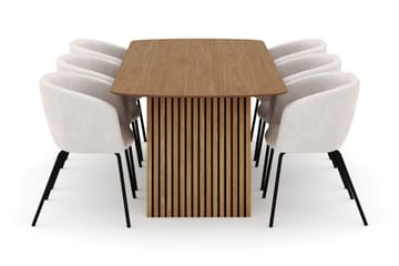 Richeto Spisebord 240 cm med 6 Berit Stoler - Natur - Møbler - Bord - Spisegruppe