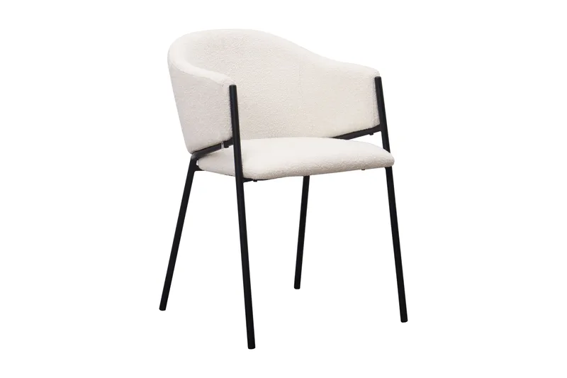 Richeto spisebord 240 cm med 6 Filip spisestoler - Røkt eik / hvit bouclé - Møbler - Bord - Spisegruppe