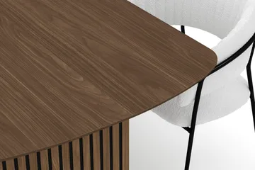 Richeto Spisebord 240 cm med 6 Karol Spisestoler - Røkt eik / Hvit Bouclé - Møbler - Bord - Spisegruppe