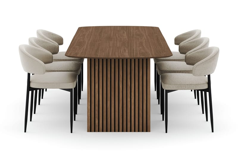 Richeto Spisebord 240 cm med 6 Sawako Stoler - Eik - Møbler - Bord - Spisegruppe