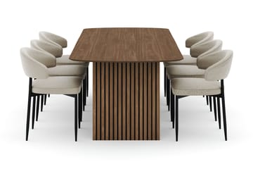 Richeto Spisebord 240 cm med 6 Sawako Stoler - Eik - Møbler - Bord - Spisegruppe