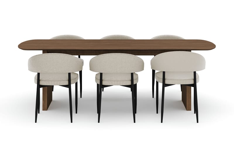 Richeto Spisebord 240 cm med 6 Sawako Stoler - Eik - Møbler - Bord - Spisegruppe