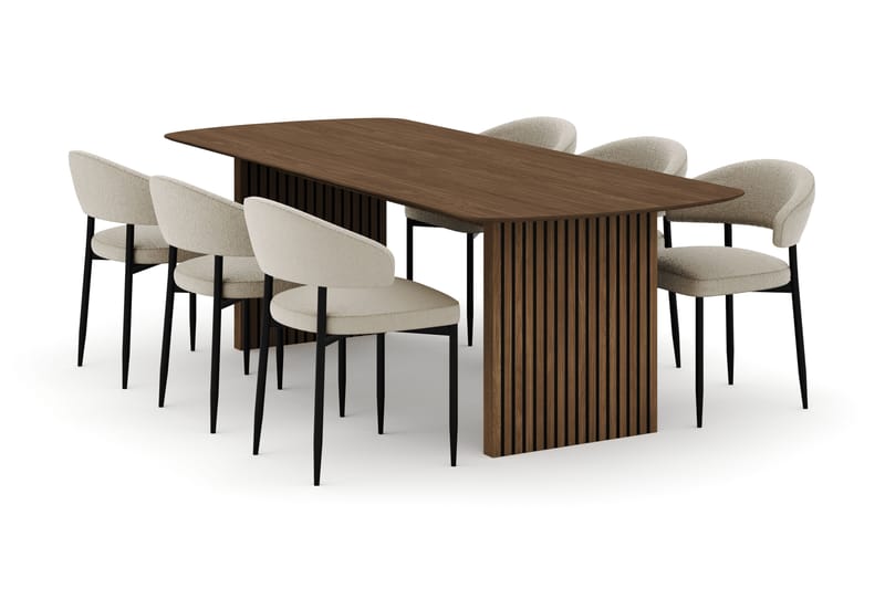 Richeto Spisebord 240 cm med 6 Sawako Stoler - Natur - Møbler - Bord - Spisegruppe