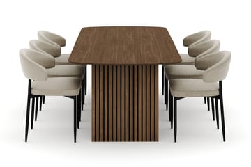 Richeto Spisebord 240 cm med 6 Sawako Stoler - Natur - Møbler - Bord - Spisegruppe