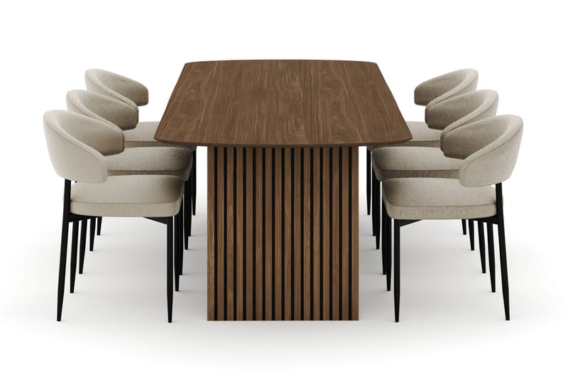 Richeto Spisebord 240 cm med 6 Sawako Stoler - Natur - Møbler - Bord - Spisegruppe
