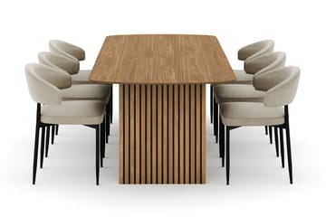 Richeto Spisebord 240 cm med 6 Sawako Stoler - Natur - Møbler - Bord - Spisegruppe